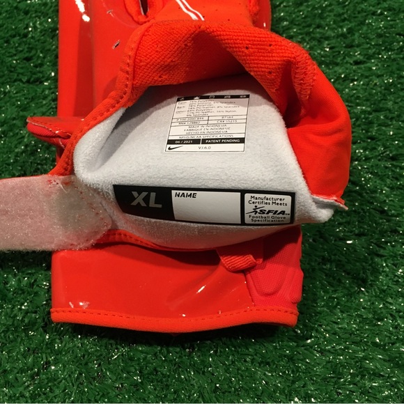 NEW PRO STYLE NIKE VAPOR JET 6.0 WR FOOTBALL GLOVES XL ORANGE TEAM EXCLUSIVE - Picture 4 of 7